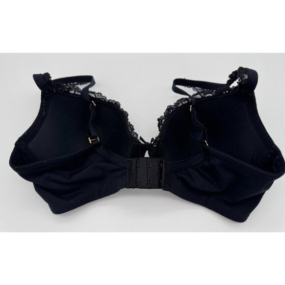 Soma Embraceable Push Up Lace Trim Bra Solid Black Padded Underwire Size 34C - Picture 2 of 3